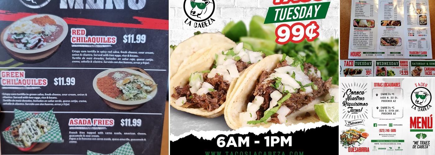 Tacos La Cabeza Menu