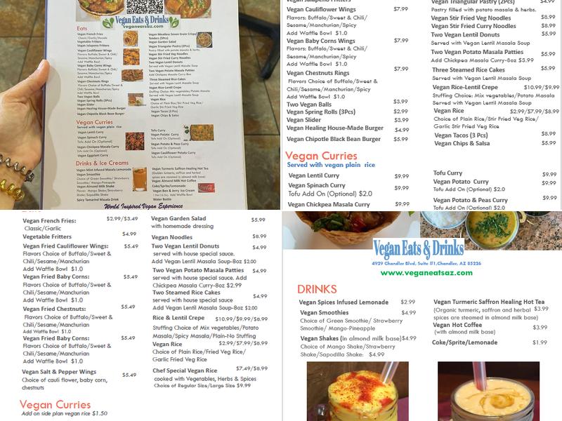 Vegan Eats And Drinks Menu