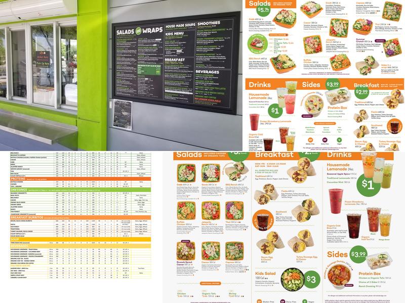 Salad and Go Menu
