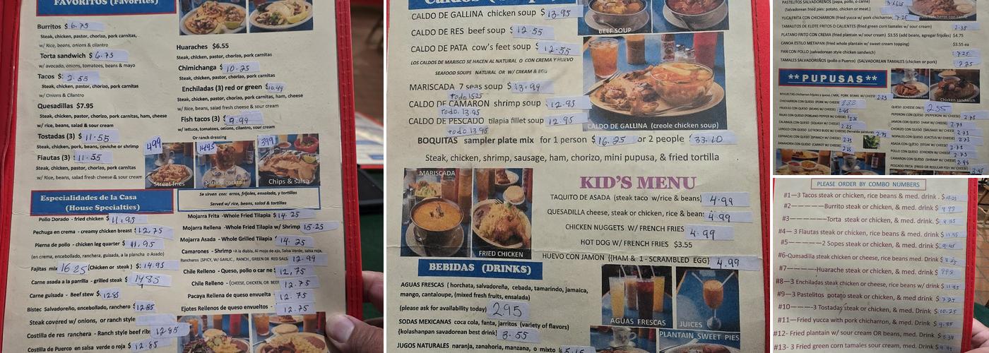 I love pupusas Menu