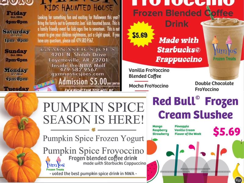 Yum Yo's Fayetteville @ NWA Mall Menu