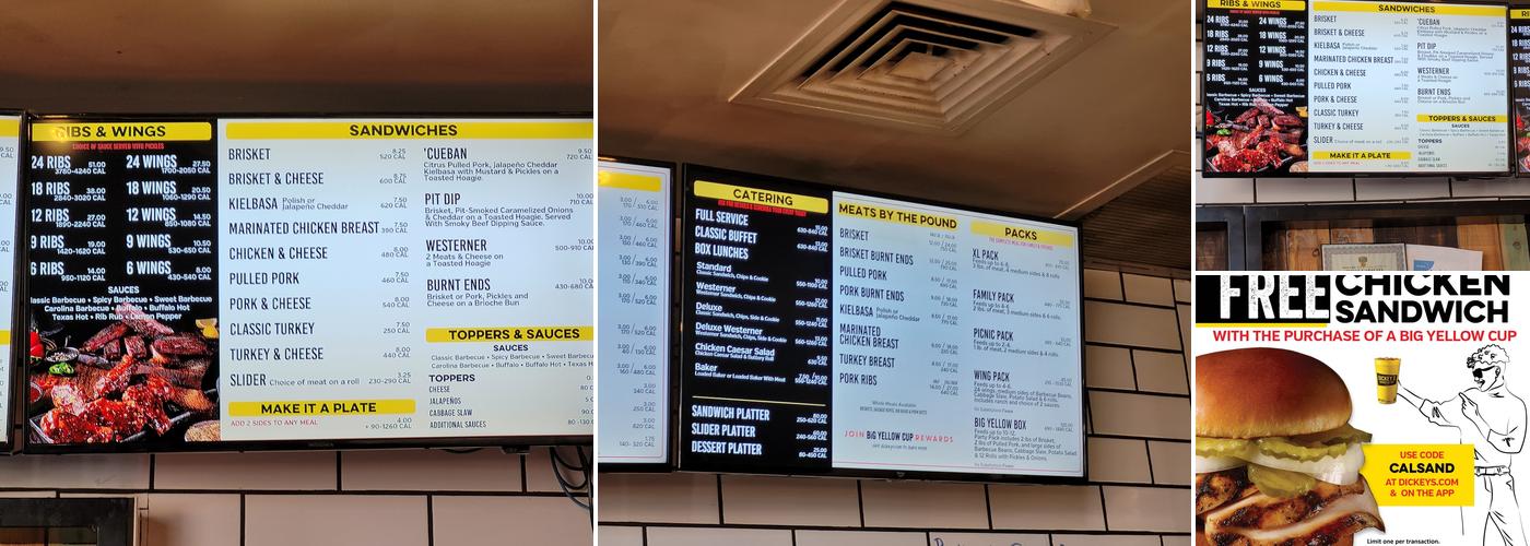Dickey's Barbecue Pit Menu