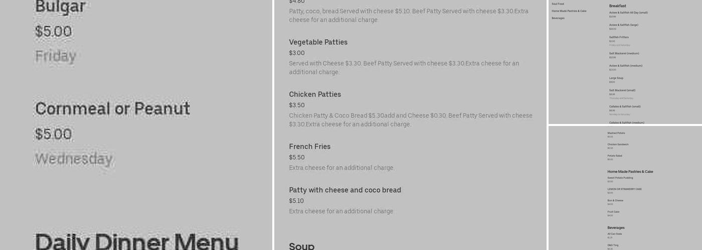 Harvey's Kitchen LLC Menu