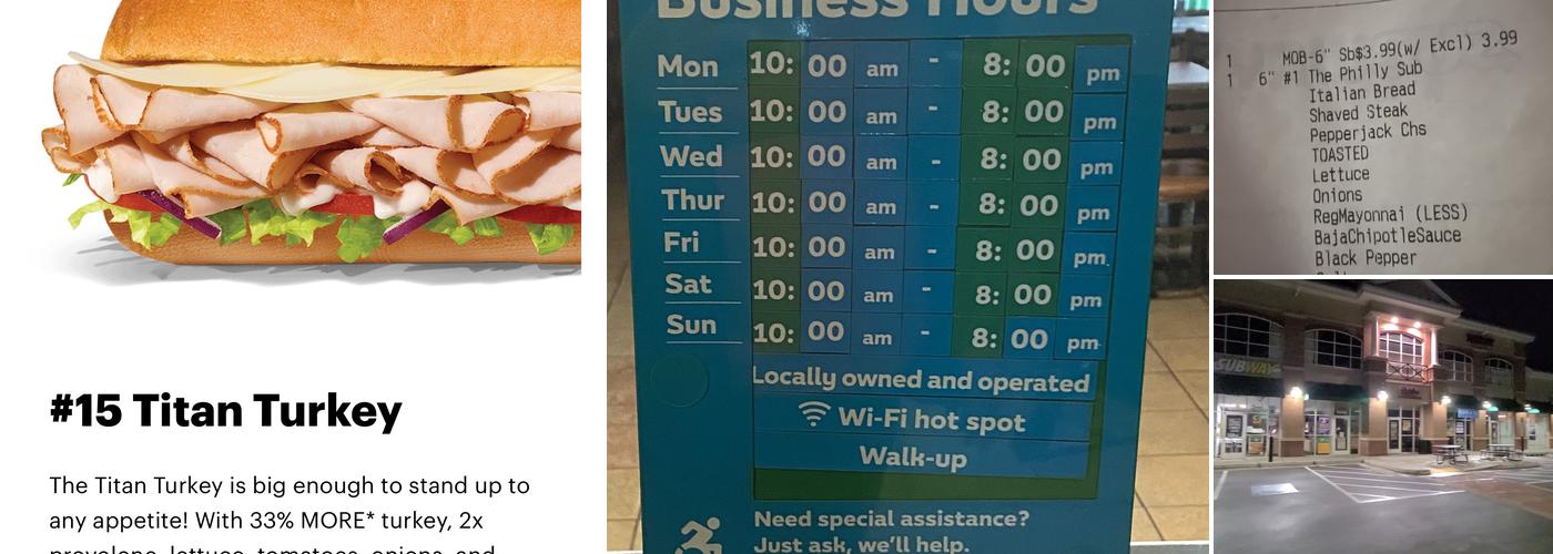Subway Menu