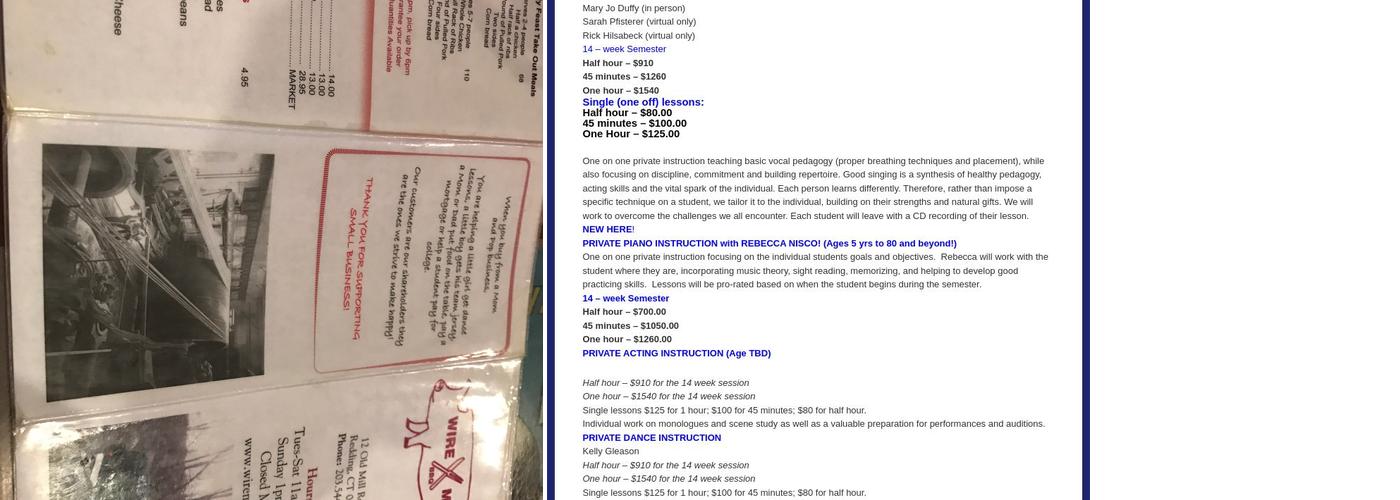 Wiremill Academy LLC Menu