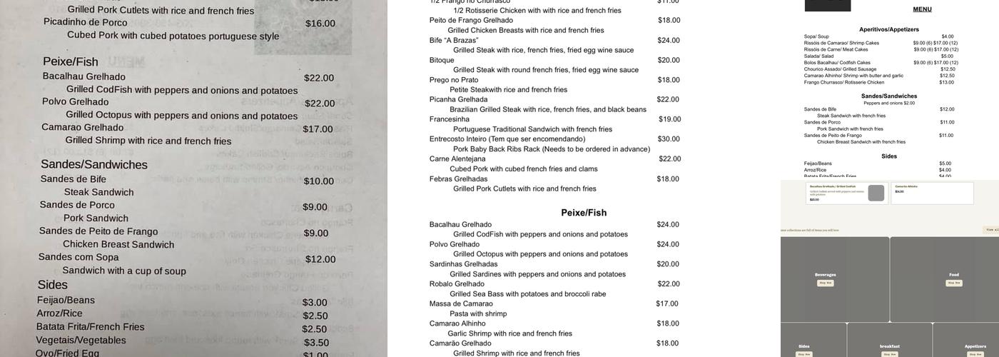 Brazas Market & Churrasqueira Menu