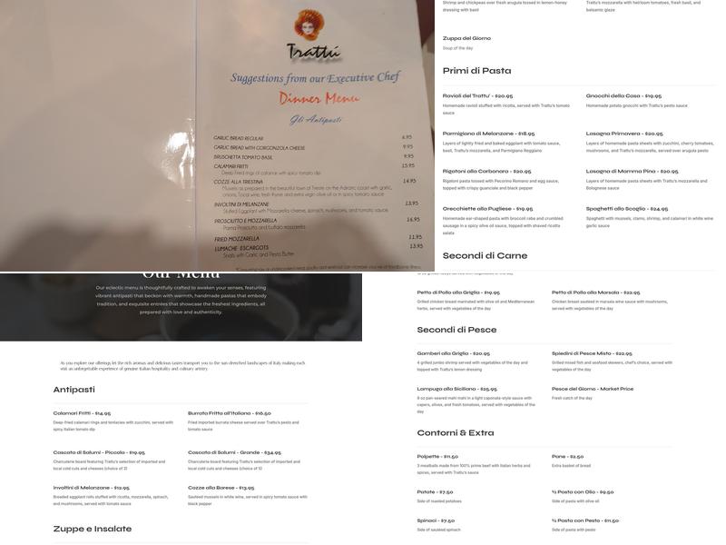 Giovanni's Trattu Menu