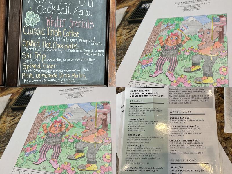 The Exchange Saloon Menu