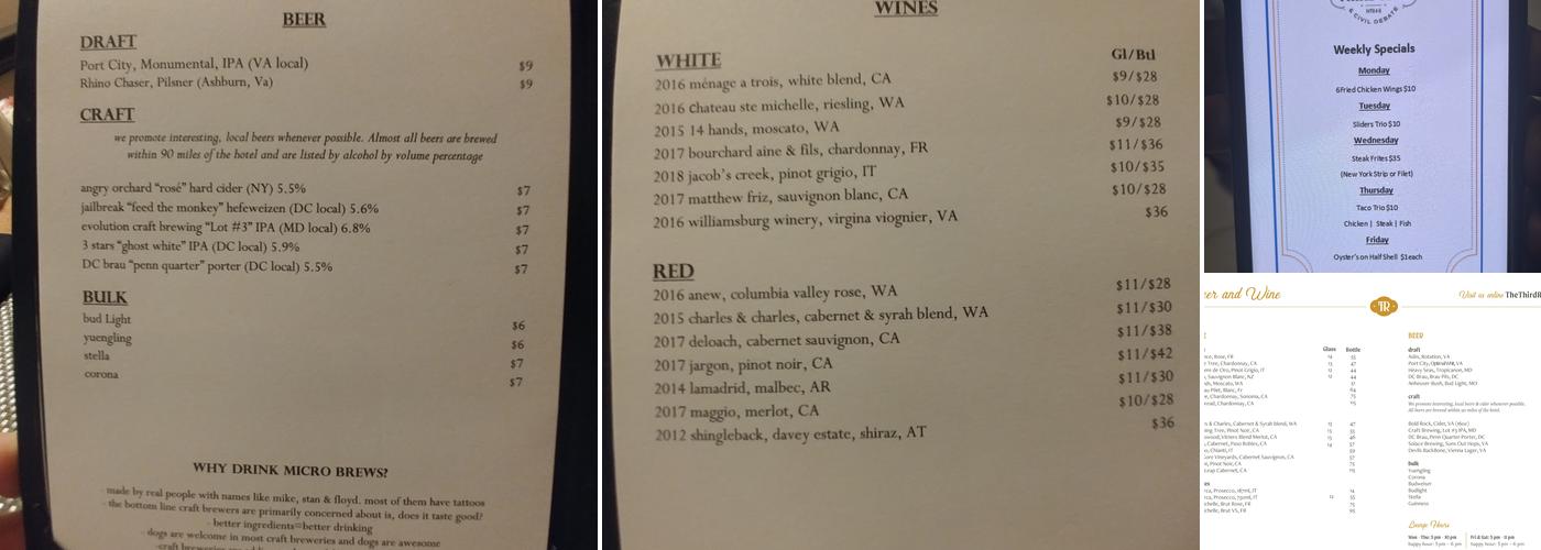 The Third Rail Menu