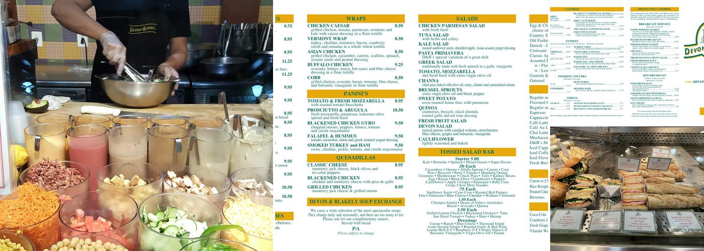 Devon & Blakely Menu
