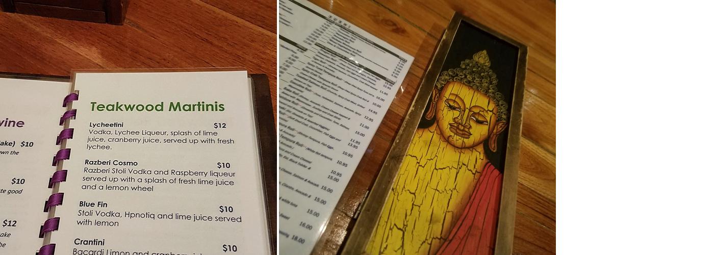 Teak Wood Thai and Sushi Bar Menu
