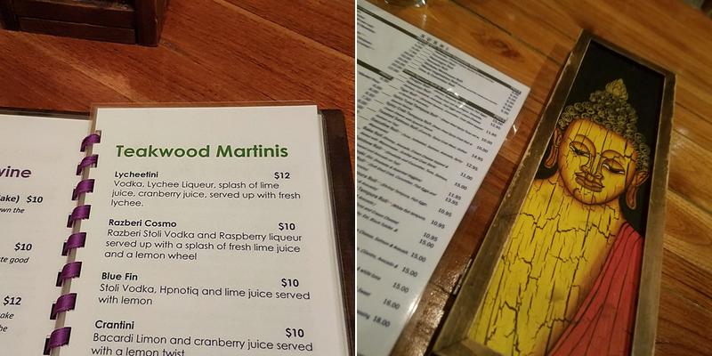 Teak Wood Thai and Sushi Bar Menu