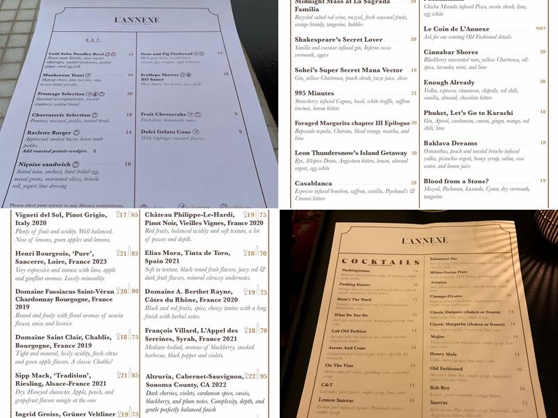 L'Annexe Menu