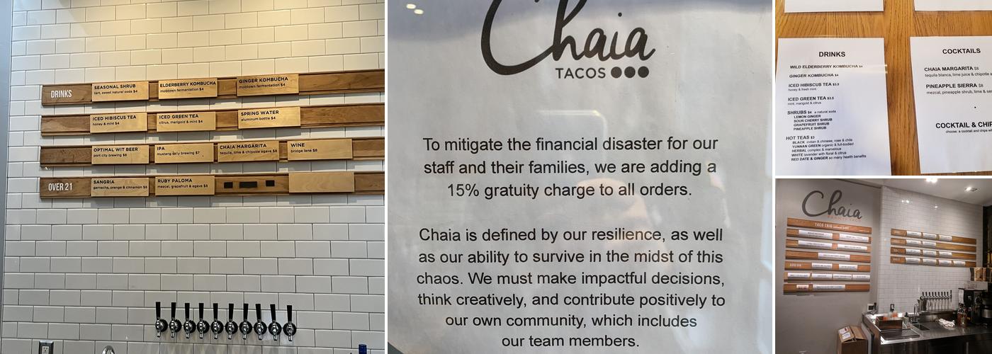 Chaia Georgetown Menu