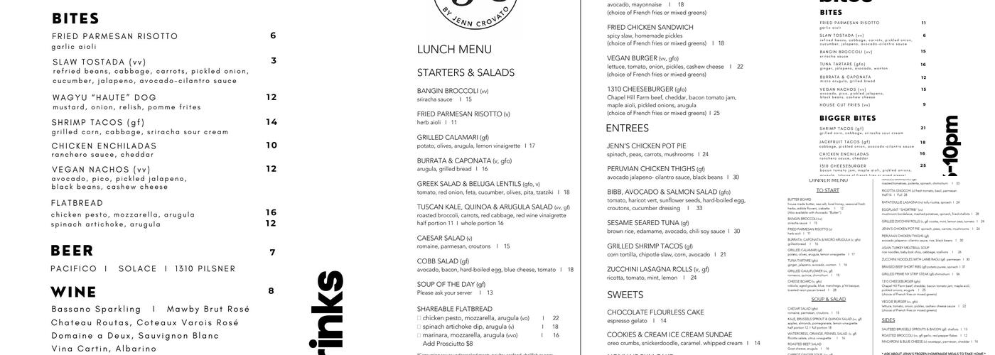 1310 Kitchen and Bar Menu
