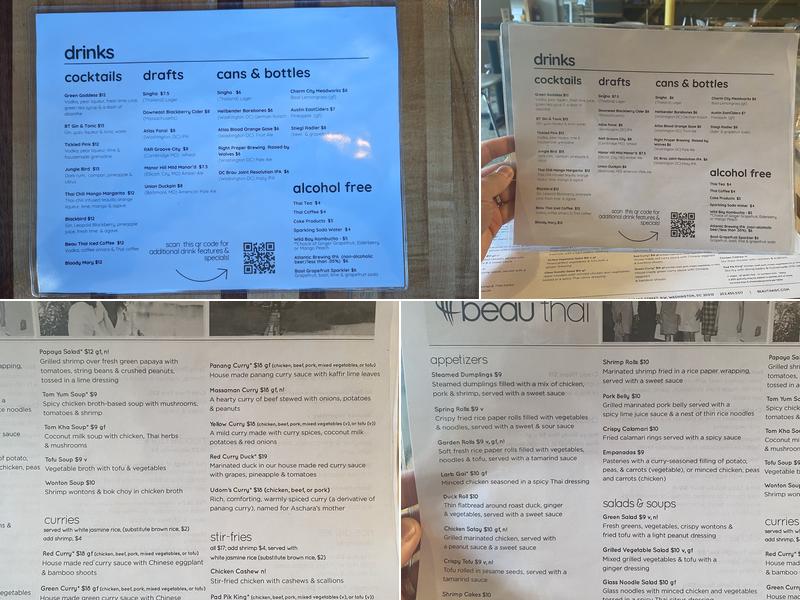 Beau Thai Mount Pleasant Menu