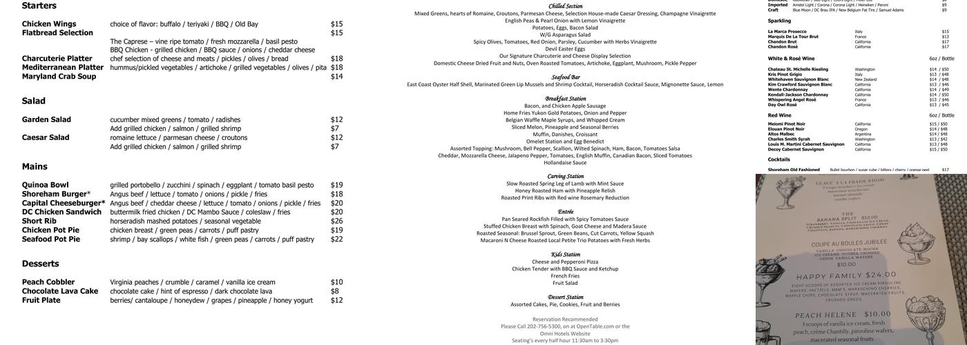 Robert's Restaurant Menu
