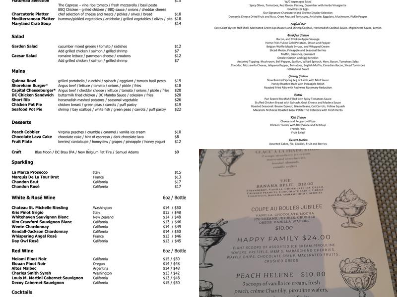 Robert's Restaurant Menu