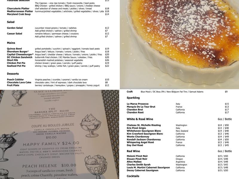 Robert's Restaurant Menu