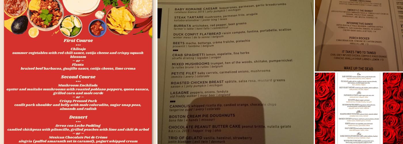Birch & Barley Menu