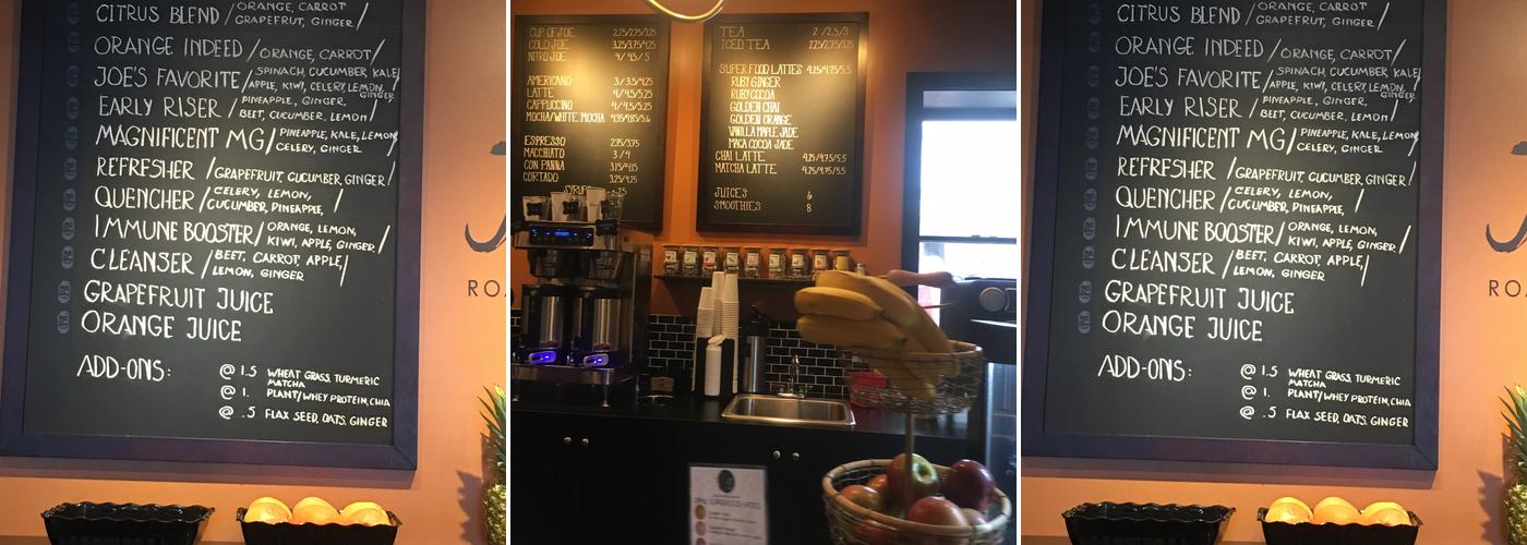 Joe Studio Café Menu