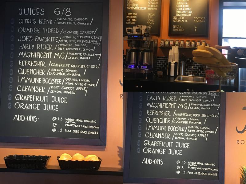 Joe Studio Café Menu