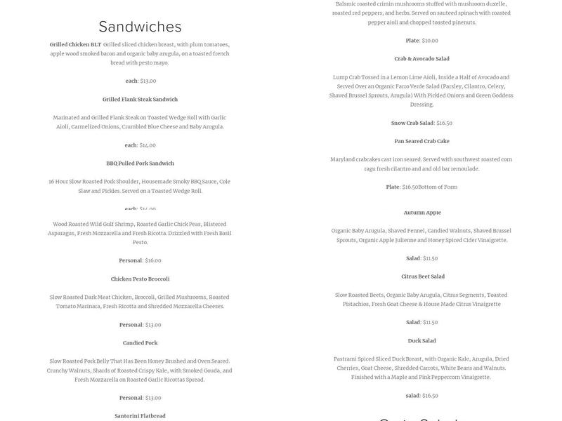 Fahrenheit 760 Menu