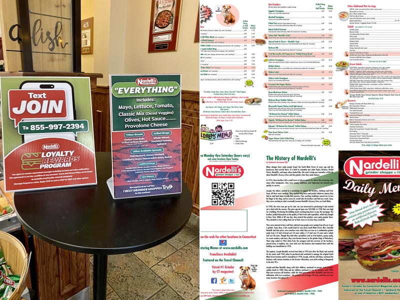 Nardelli’s Grinder Shoppe Menu