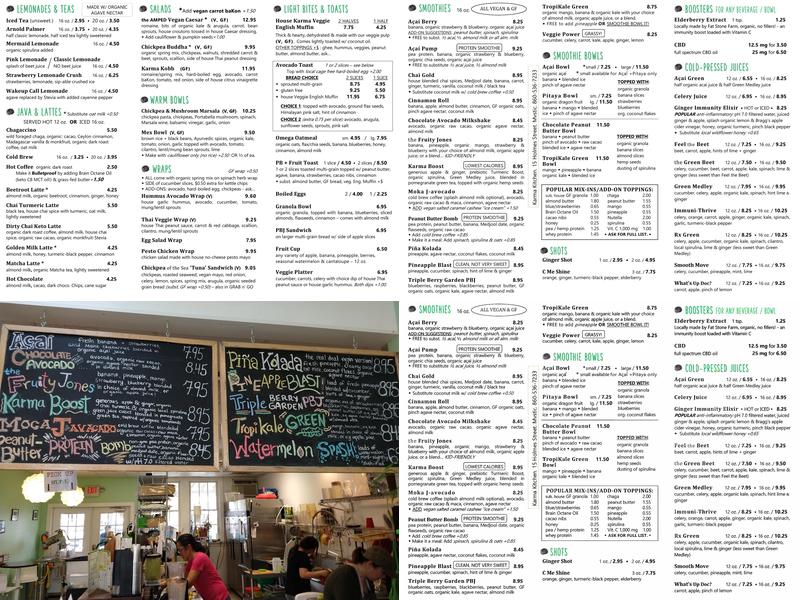 Karma Kitchen Mystic & Juicery Menu
