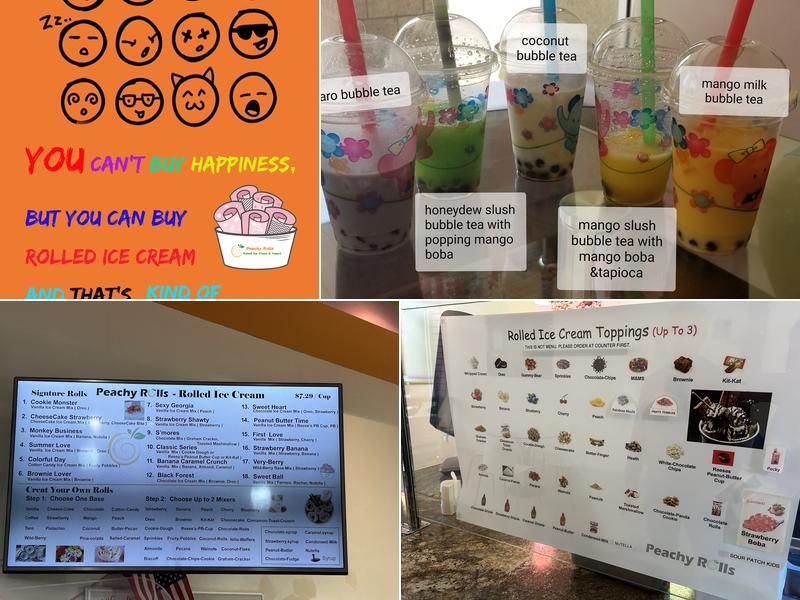 Peachy Rolls Ice Cream & Frozen Yogurt Menu