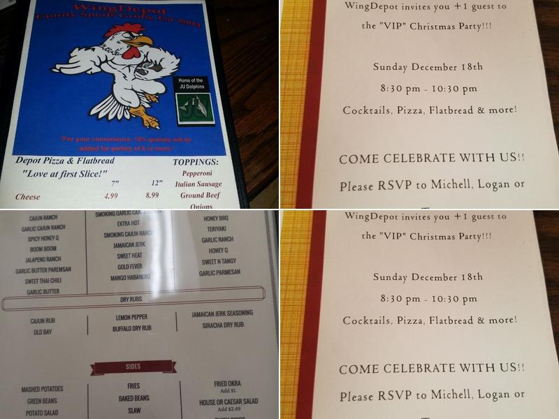 Wing Depot Menu