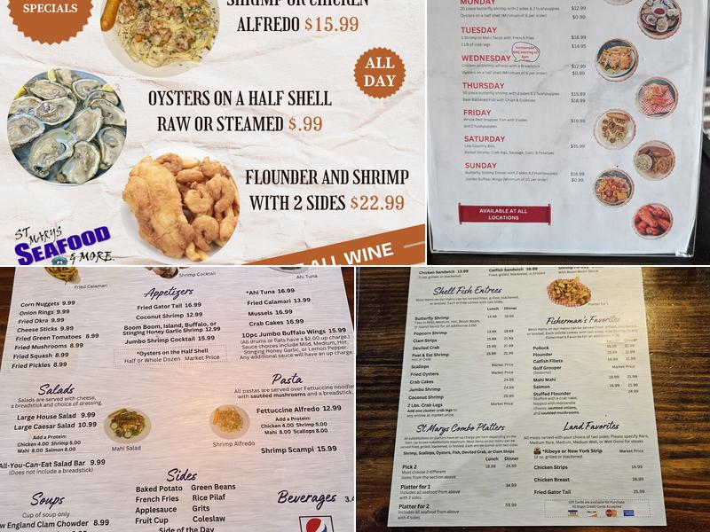 St Marys Seafood & More(Baymeadows) Menu