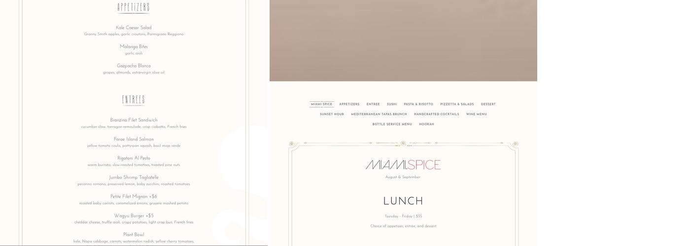 Modern Garden Menu