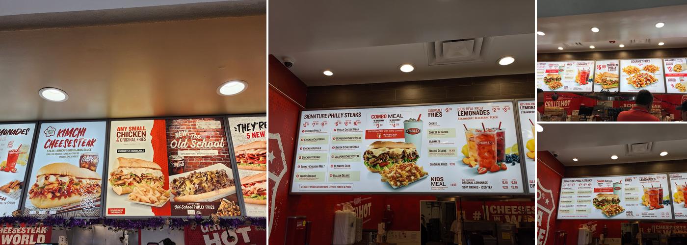 Charleys Cheesesteaks Menu