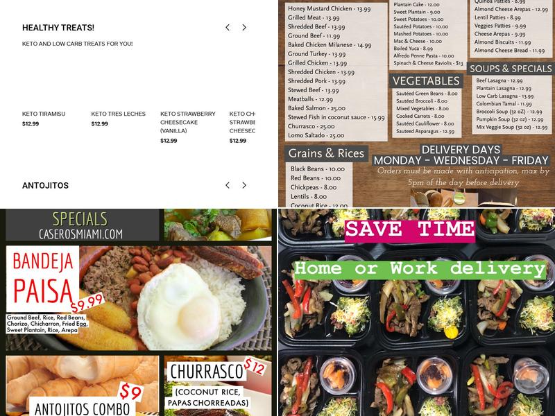 CASEROS Menu
