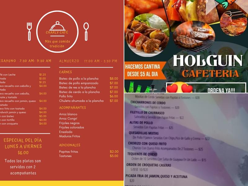 Holguìn Cafeteria Menu