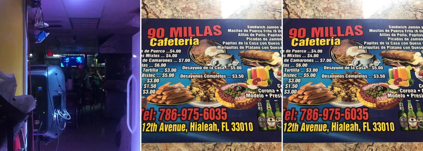 A 90 Millas Café Menu