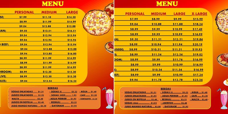Pizzeria Monaco Menu