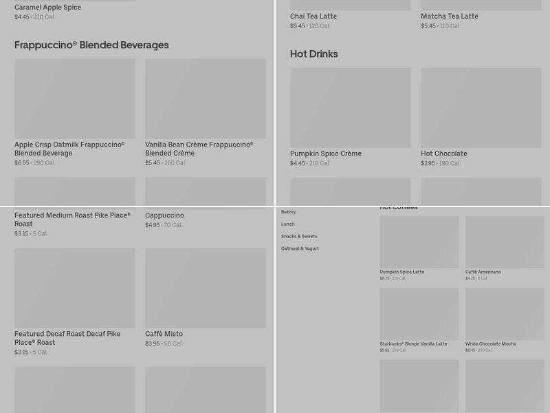 Starbucks Menu