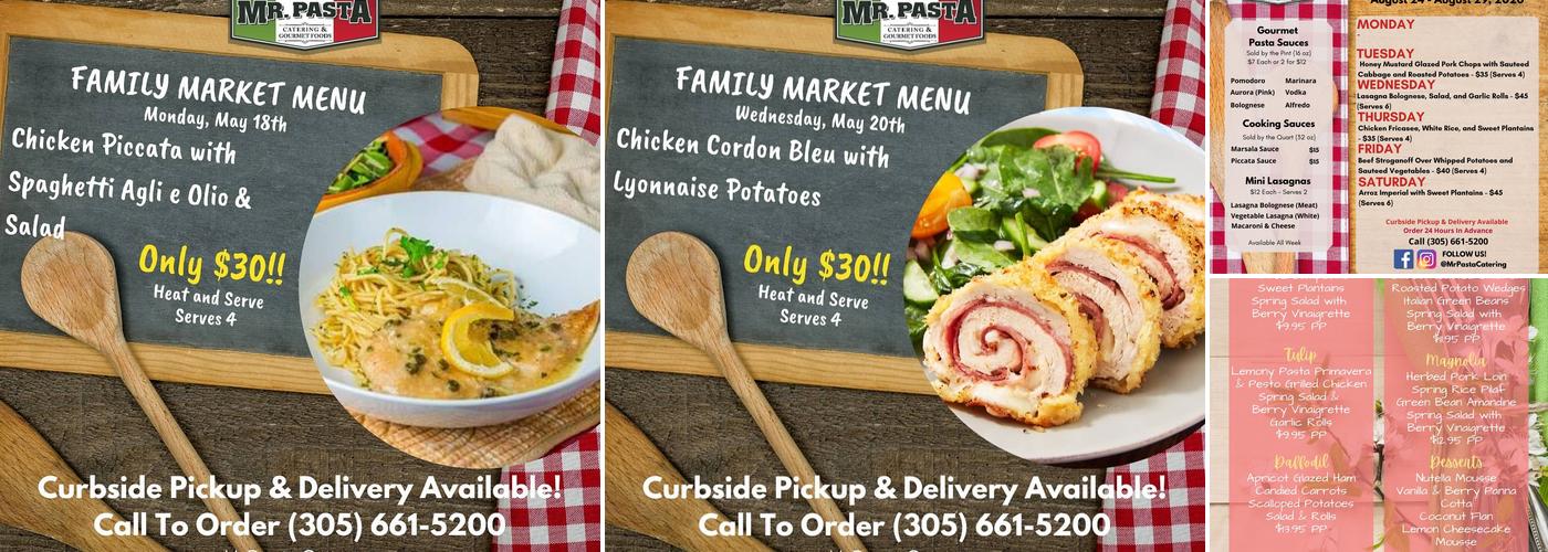 Mr. Pasta Catering Menu