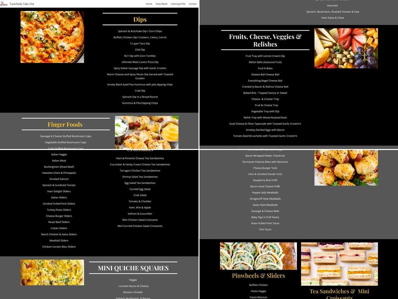 Tastebudz Takeout and Catering Menu