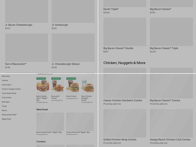 Wendy's Menu