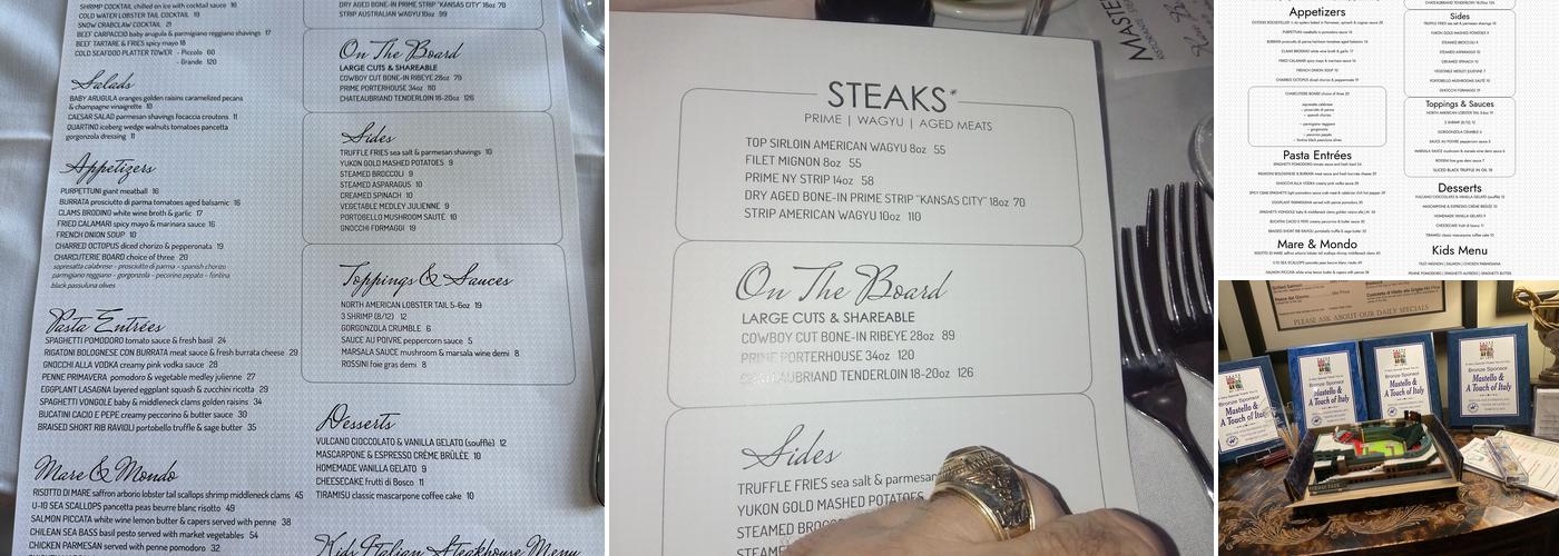 Mastello Ristorante & Steakhouse Menu