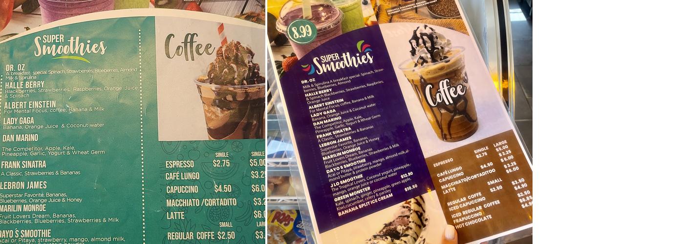 Yogurt Ur Way Cafe Menu