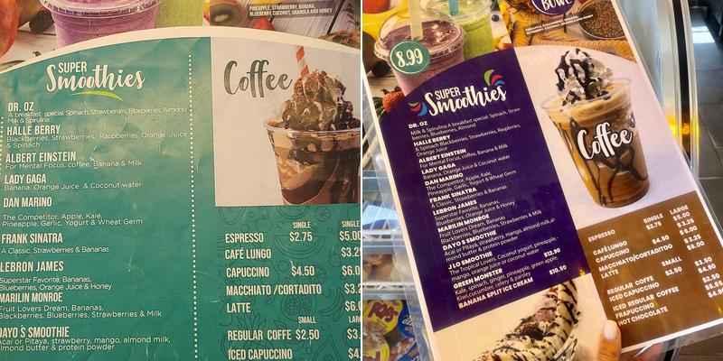 Yogurt Ur Way Cafe Menu