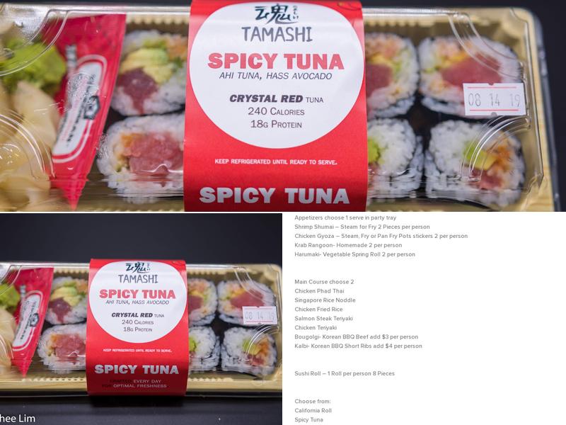 SUSHI CAFE CATERING Menu