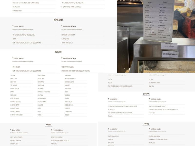 Restaurante Brasil Menu