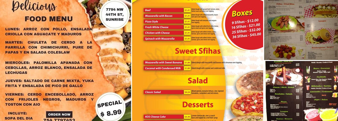 JK Fast Food & Fruit Menu