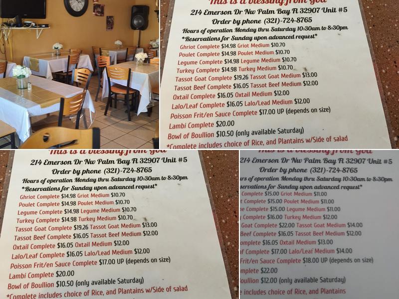 Divine Grace Caribbean Restaurant Menu