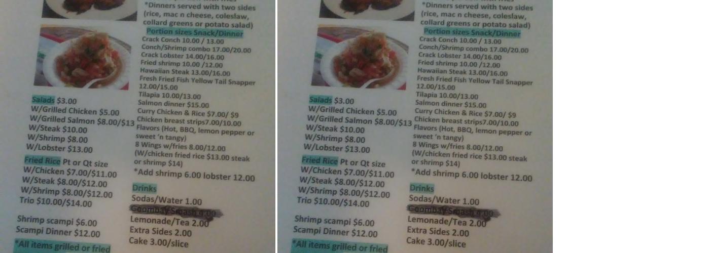 Creative Kitchens Menu